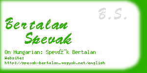 bertalan spevak business card